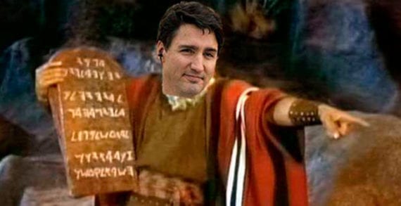 Justin Trudeau in his Moses pose Trudeau tax relief plan will do little for economic growth
