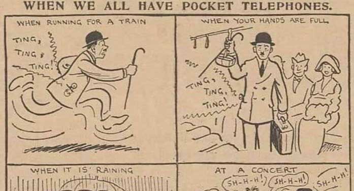 A direct call on a pocket phone from 100 years ago
